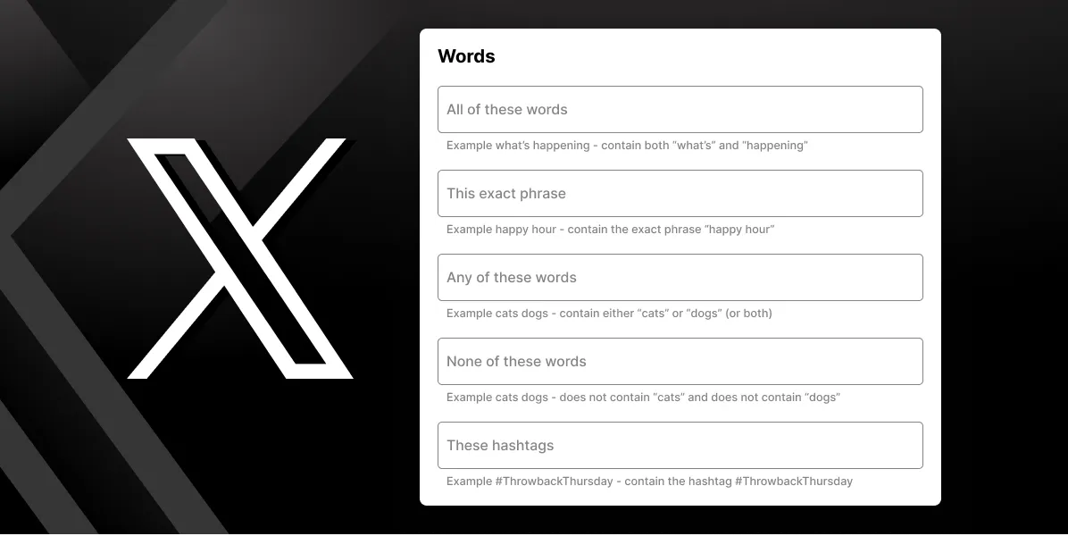 Twitter Advanced search filter
